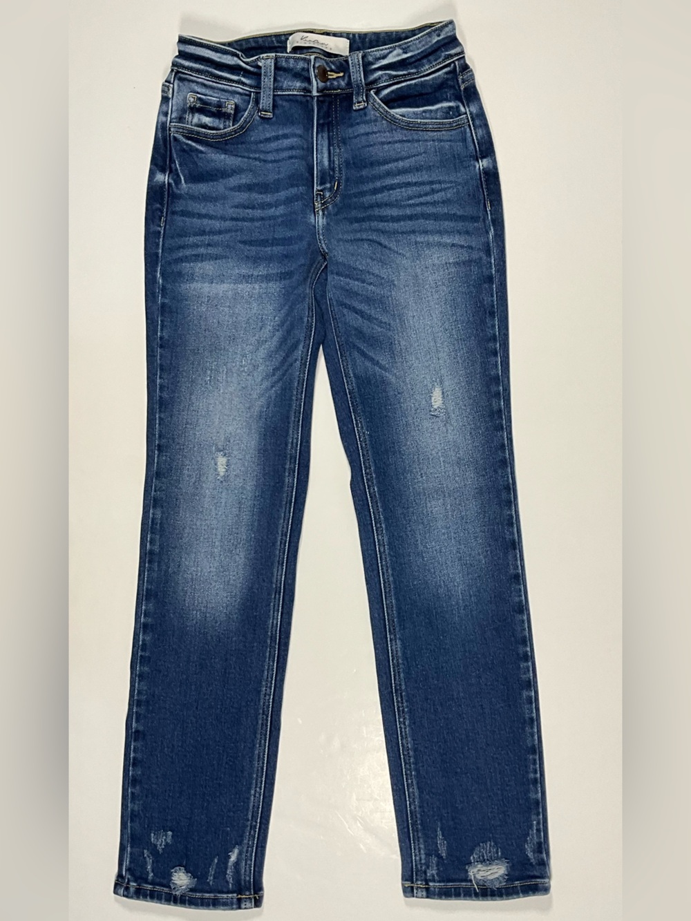 KanCan Signature Distressed Mid-Rise Stretch Cropped Jeans Size 24 VBK1488A - Picture 2 of 14